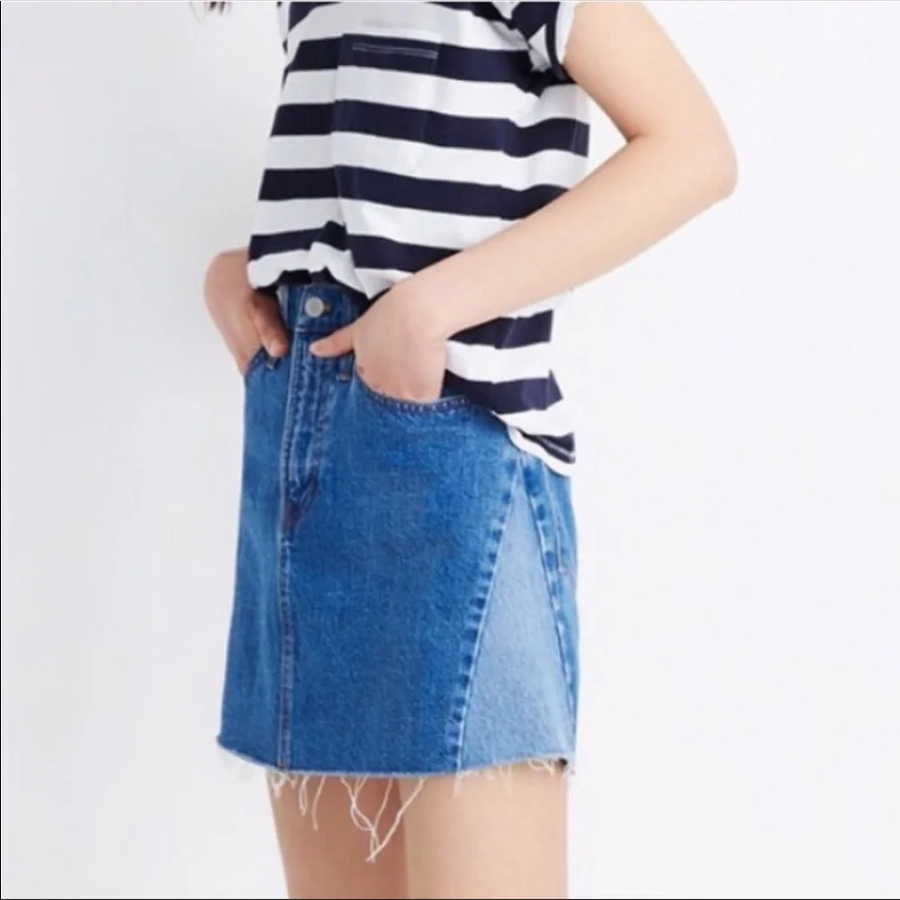 Madewell Rigid Denim A-Line Mini Skirt - Picture 1 of 8